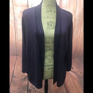 Cj banks sz 1x plum colored open sweater cardigan